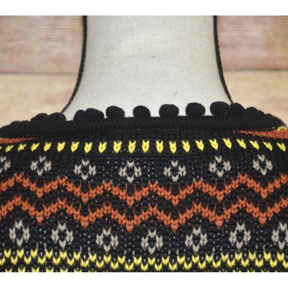 Together Ladies Open Yellow Black Cardigan Sweater Size 10 Striped Granny Core - Picture 6 of 12